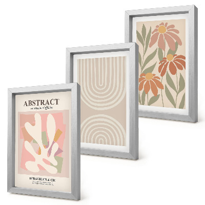 Stenska galerija slik Abstraktne oblike z rastlinskimi motivi v pastelnih barvah