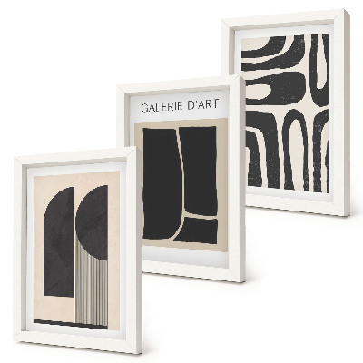 Set 3 slik v okvirju Minimalistični plakati z abstraktnimi oblikami