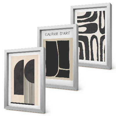 Set 3 slik v okvirju Minimalistični plakati z abstraktnimi oblikami