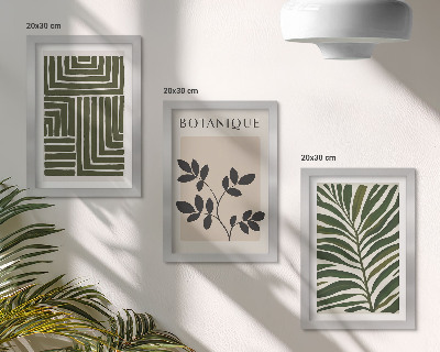 Komplet slik v okvirju Botanične kompozicije v slogu boho minimalizma
