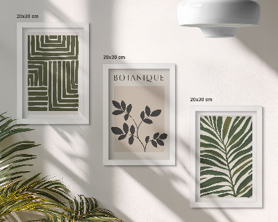 Komplet slik v okvirju Botanične kompozicije v slogu boho minimalizma