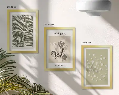 Stenska galerija slik rastlinski motivi v umirjenem barvnem odtenku in vzorcih