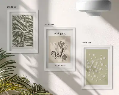 Stenska galerija slik rastlinski motivi v umirjenem barvnem odtenku in vzorcih