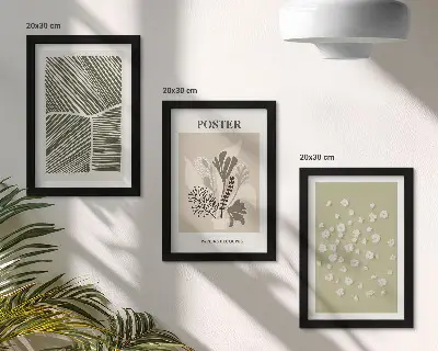 Stenska galerija slik rastlinski motivi v umirjenem barvnem odtenku in vzorcih