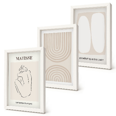 Komplet slik v okvirju Elegantne linije in minimalistične oblike v nevtralnih tonih