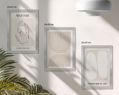 Komplet slik v okvirju Elegantne linije in minimalistične oblike v nevtralnih tonih