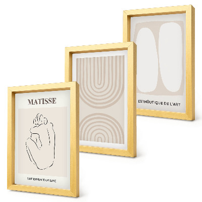 Komplet slik v okvirju Elegantne linije in minimalistične oblike v nevtralnih tonih