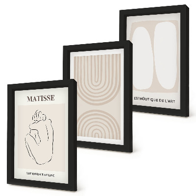 Komplet slik v okvirju Elegantne linije in minimalistične oblike v nevtralnih tonih
