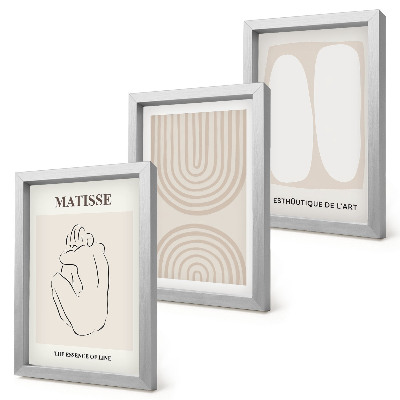 Komplet slik v okvirju Elegantne linije in minimalistične oblike v nevtralnih tonih
