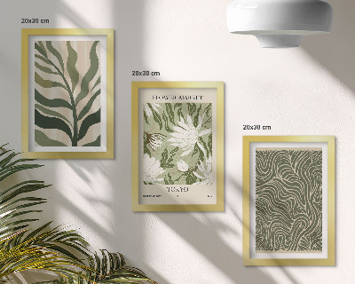Komplet slik v okvirju Rastlinski vzorci, botanični okraski, boho stil