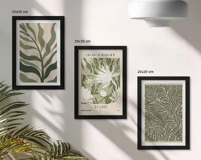 Komplet slik v okvirju Rastlinski vzorci, botanični okraski, boho stil
