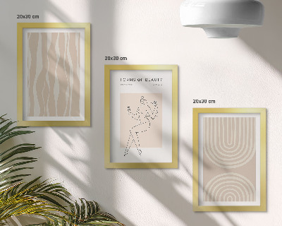 Komplet slik v okvirju Abstraktni vzorci nežnih boho dekoracij