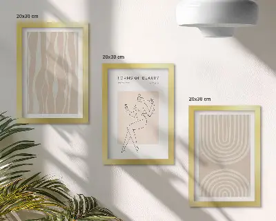 Komplet slik v okvirju abstraktni vzorci z nežnimi boho motivi