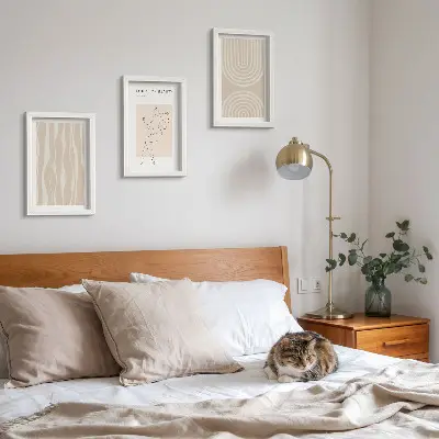 Komplet slik v okvirju abstraktni vzorci z nežnimi boho motivi