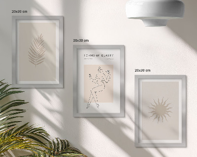 Stenska galerija slik Zbirka minimalističnih oblik in naravnih oblik