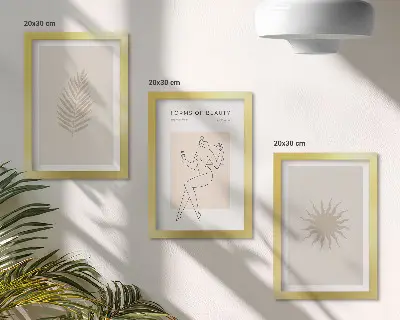 Stenska galerija slik zbirka minimalističnih in naravnih oblik