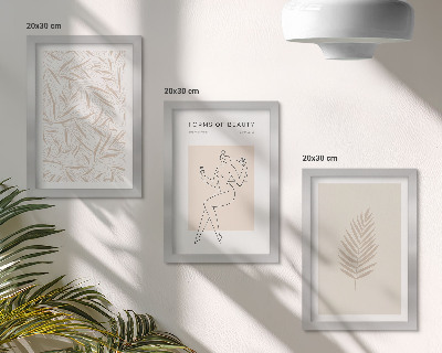 Set 3 slik v okvirju Minimalistični botanični motivi oblikovanja