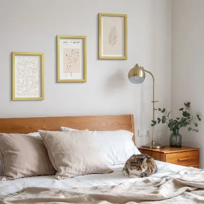 Komplet 3 slik v okvirju minimalistični botanični motivi