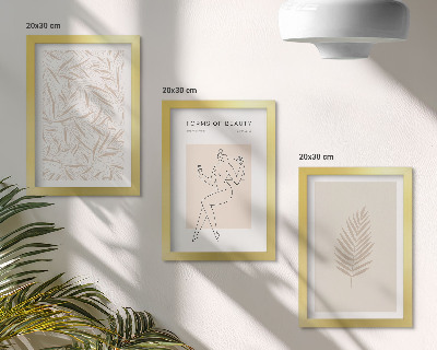 Set 3 slik v okvirju Minimalistični botanični motivi oblikovanja