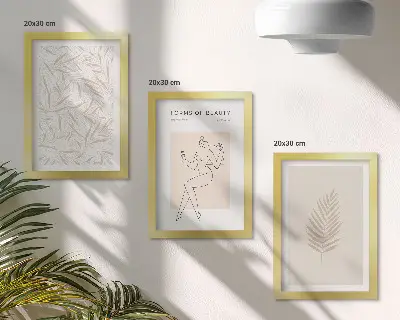 Komplet 3 slik v okvirju minimalistični botanični motivi