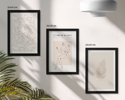 Set 3 slik v okvirju Minimalistični botanični motivi oblikovanja