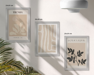 Stenska galerija slik Elegantni rastlinski vzorci v bež in črnih odtenkih