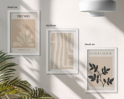 Stenska galerija slik Elegantni rastlinski vzorci v bež in črnih odtenkih