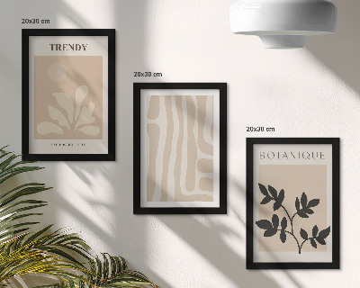 Stenska galerija slik Elegantni rastlinski vzorci v bež in črnih odtenkih