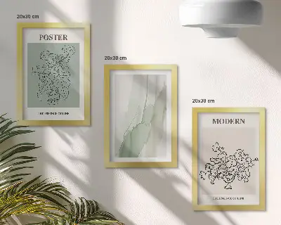 Komplet 3 slik v okvirju cvetlični motivi v vazi v modernem in minimalističnem slogu