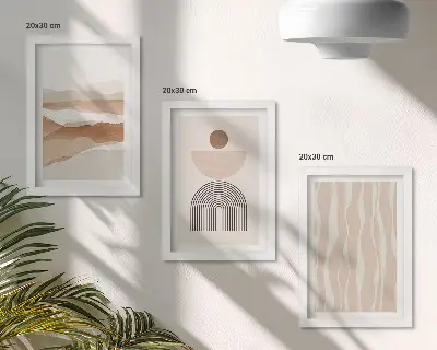 Stenska galerija slik z motivom abstraktne pokrajine ter naravnih in geometrijskih oblik