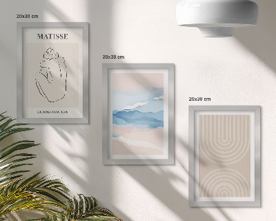 Stenska galerija slik Črte in valovi v pastelnih odtenkih z minimalističnim poudarkom