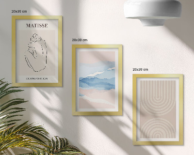 Stenska galerija slik Črte in valovi v pastelnih odtenkih z minimalističnim poudarkom