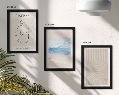 Stenska galerija slik Črte in valovi v pastelnih odtenkih z minimalističnim poudarkom
