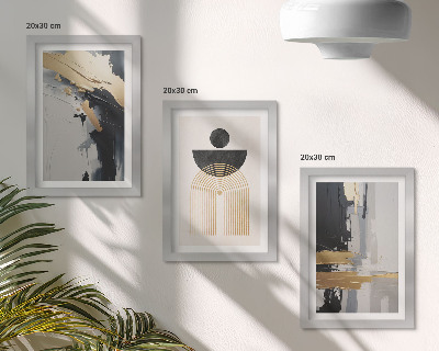Set 3 slik v okvirju Geometrijska abstraktna elegantna kompozicija