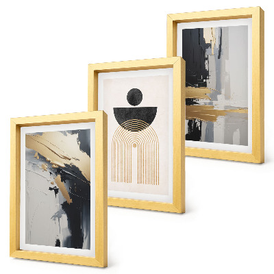 Set 3 slik v okvirju Geometrijska abstraktna elegantna kompozicija