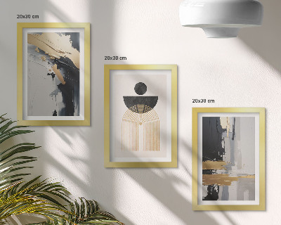 Set 3 slik v okvirju Geometrijska abstraktna elegantna kompozicija