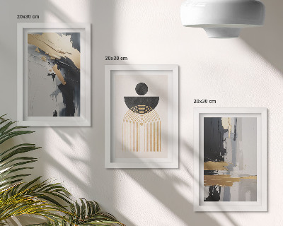 Set 3 slik v okvirju Geometrijska abstraktna elegantna kompozicija