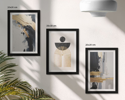 Set 3 slik v okvirju Geometrijska abstraktna elegantna kompozicija