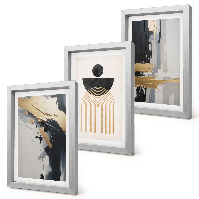 Set 3 slik v okvirju Geometrijska abstraktna elegantna kompozicija
