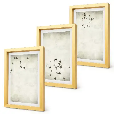 Slika letečih ptic minimalističen set v okvirju