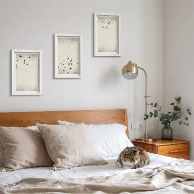 Slika letečih ptic minimalističen set v okvirju