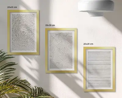 Komplet 3 slik v okvirju moderni geometrijski vzorci na kartonu