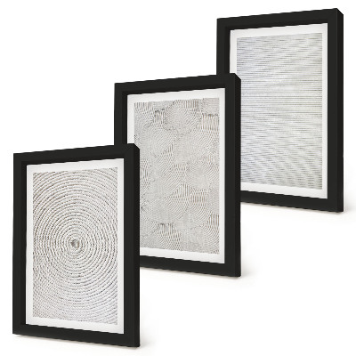 Set 3 slik v okvirju Geometrijski kartonski moderni vzorci