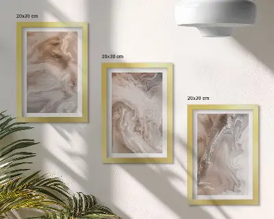 Stenska galerija slik z abstraktnimi vzorci marmorja v teksturi kamna