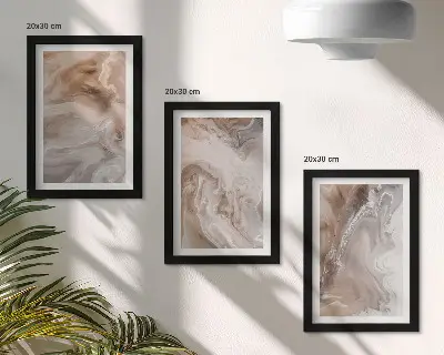 Stenska galerija slik z abstraktnimi vzorci marmorja v teksturi kamna