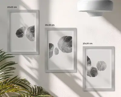 Abstraktna minimalistična slika z barvnimi madeži komplet slik v okvirju