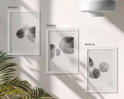 Abstraktna minimalistična slika z barvnimi madeži komplet slik v okvirju