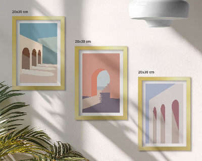 Stenska galerija slik Pastelna minimalistična grafika urbane arhitekture