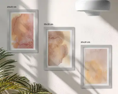 Stenska galerija slik topli akvareli na platnu s pisanimi teksturami