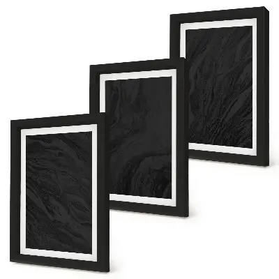 Komplet slik v okvirju z elegantnim motivom temne marmorne teksture v glamuroznem slogu